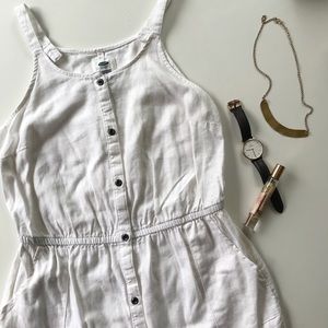 White linen dress